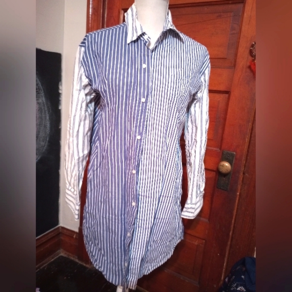 Ralph Lauren vintage tri striped button down shirt dress
